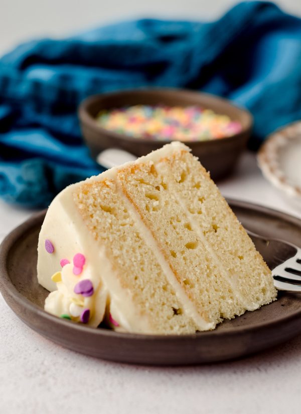 picture of a slice of vanilla cake
